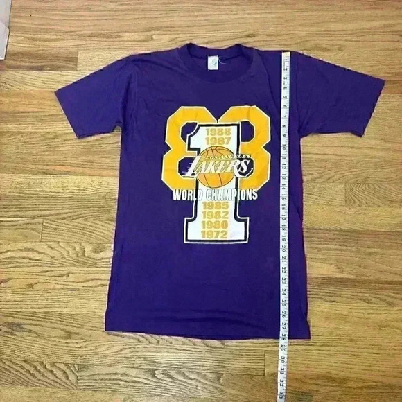 Vintage 1988 Los Angeles Lakers Championship T-Shirt Size Large Single Stitch - Picture 11 of 12
